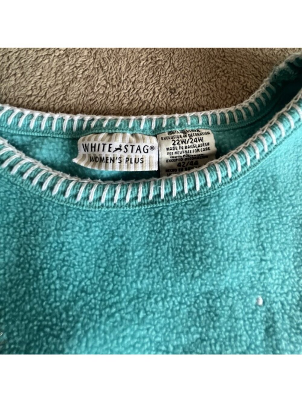 White Stag Polar Fleece Winter Penguins Top 22W 24W Blue - Picture 7 of 16